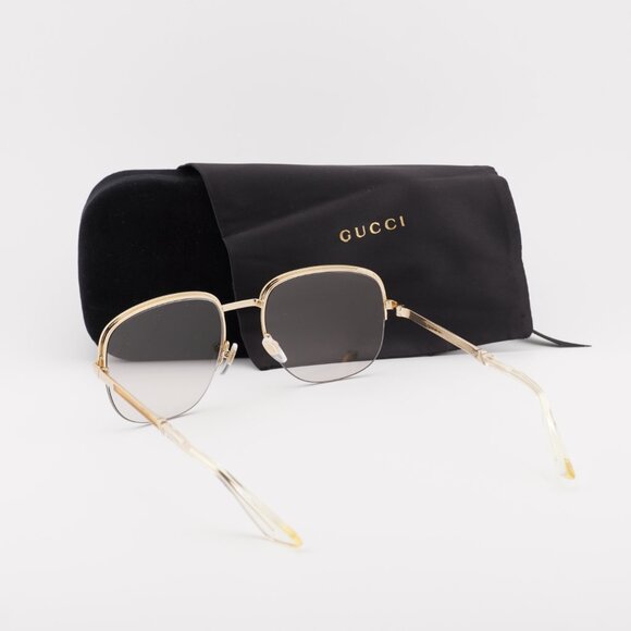 Gucci GG0777S 001 Square Sunglasses - Gold/Transparent - Picture 5 of 9
